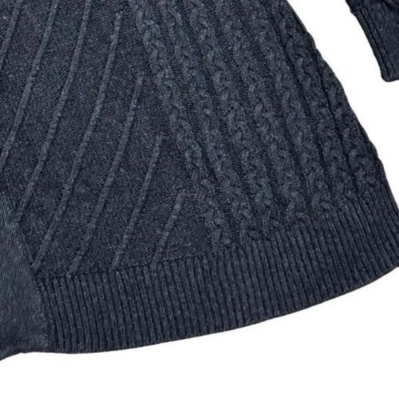 Belle by Belldini Women's Cardigan Sweater Sz L Charcoal Gray Knit Open Front - Picture 4 of 12